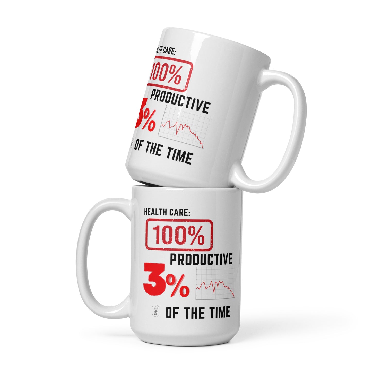 100% Productive 3% of the Time | Colour | White glossy mug