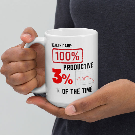 100% Productive 3% of the Time | Colour | White glossy mug