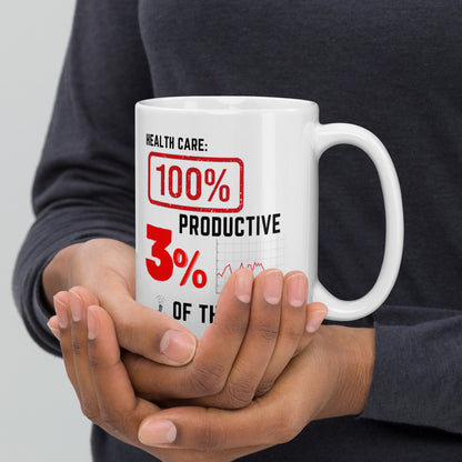 100% Productive 3% of the Time | Colour | White glossy mug